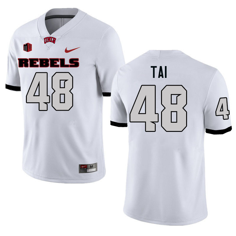 Men #48 Halatoa Tai UNLV Rebels College Football Jerseys Stitched-White